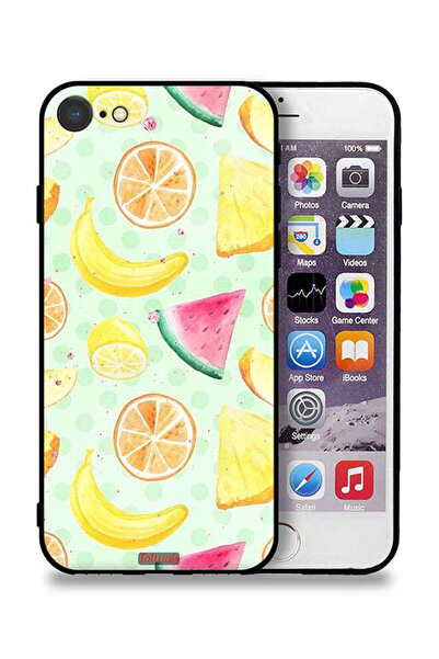 Tolwak غطاء حماية لجهاز آيفون 8 من آبل - رسمة فواكه وألوان مائية