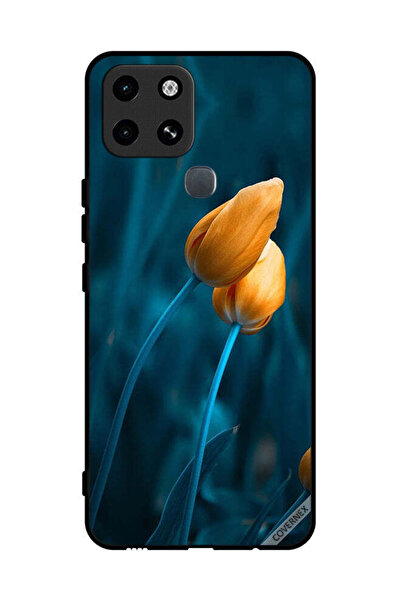 Covernex غطاء حماية لهاتف إنفينيكس سمارت 6 مع زهرتين لطيفتين