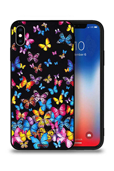 Tolwak غطاء حماية لهاتف Apple iPhone XS Max بنقشة فراشات ملونة