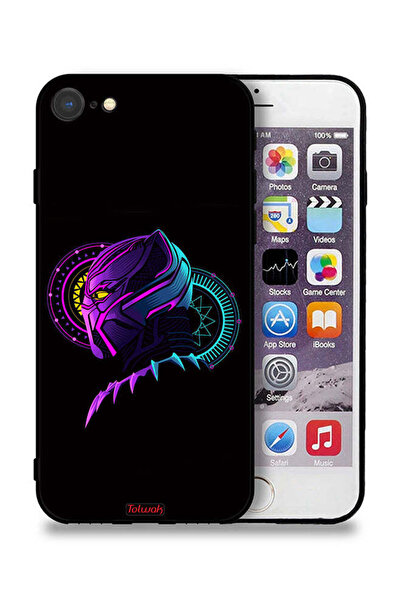 Tolwak جراب حماية لجهاز Apple iPhone 7، عمل فني رقمي، رسم توضيحي بسيط عالي الدقة