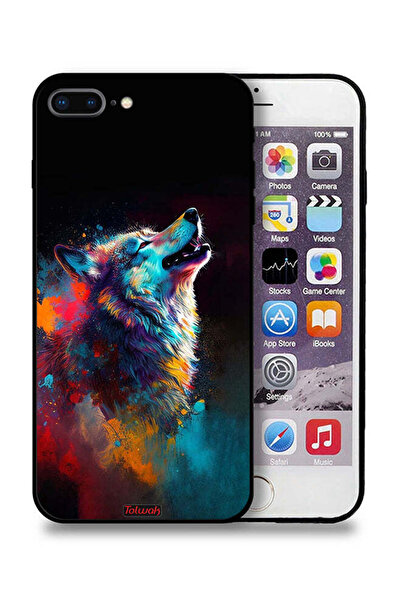 Tolwak غطاء حماية لجهاز Apple iPhone 8 Plus بتصميم ذئب ملون