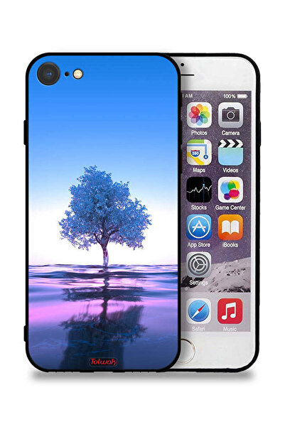 Tolwak جراب حماية Apple iPhone SE (2022) بتصميم شجرة نيون وانعكاس جسم مائي فن...