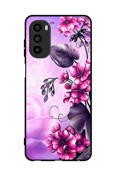 Covernex غطاء حماية لهاتف موتورولا موتو جي 82 - خلفية زهور رومانسية