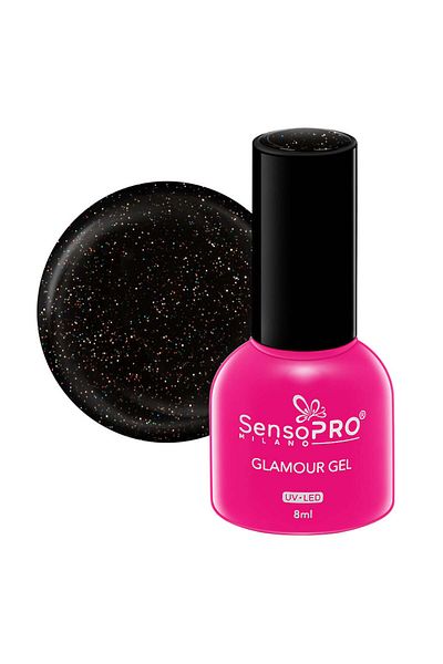 SensoPRO Milano Oja semipermanentă Glamour Gel 8ml, Black Diamonds #58