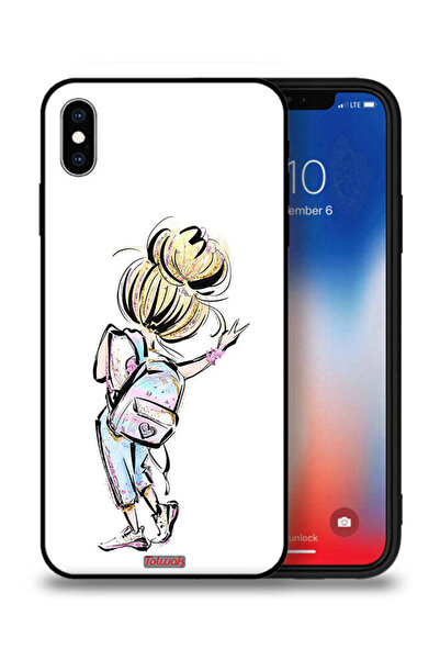 Tolwak جراب حماية لجهاز iPhone XS من Apple بتصميم فتاة العودة إلى المدرسة
