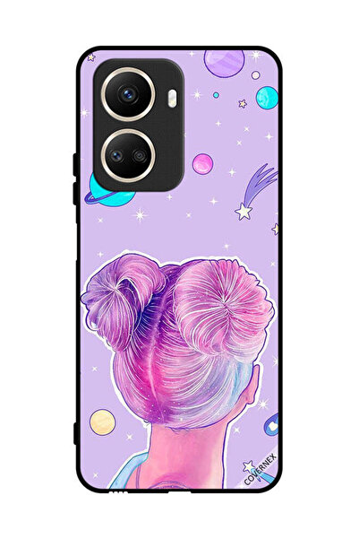 Covernex غطاء حماية لهاتف هواوي نوفا 10 إس إي - لوحة فنية لفتاة ونجوم الفضاء