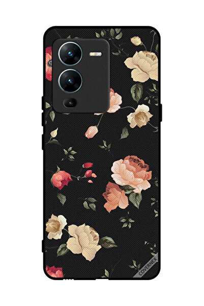 Covernex غطاء حماية لهاتف فيفو V25 برو - ورق حائط بتصميم زهور