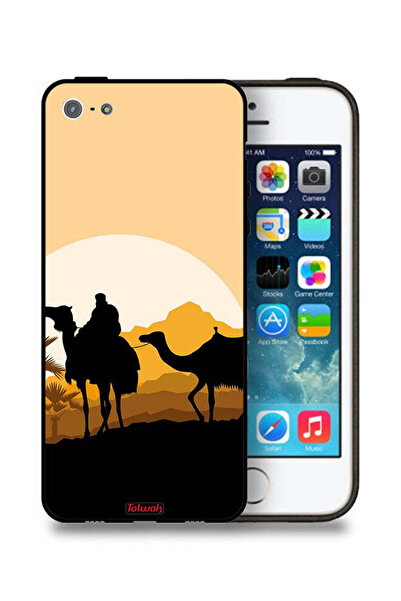 Tolwak غطاء حماية لجهاز Apple iPhone 5/5s/SE برسومات جمال في الصحراء