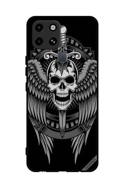 Covernex غطاء حماية لهاتف Infinix Smart 6 بتصميم جمجمة وأجنحة نسر