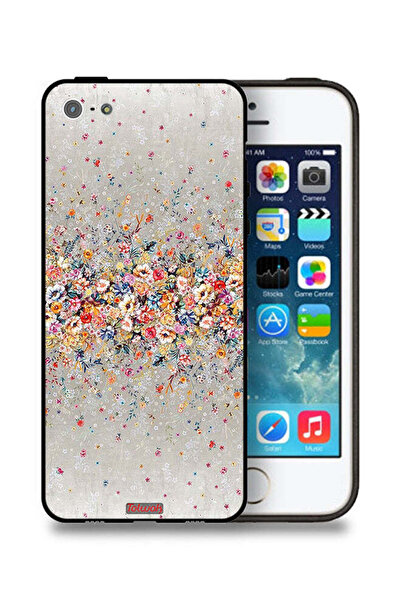 Tolwak غطاء حماية لجهاز Apple iPhone 5/5s/SE بنقشة زهور صغيرة وفن تجريدي
