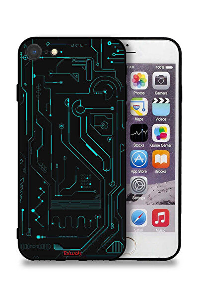 Tolwak جراب حماية لجهاز Apple iPhone SE (2022) دوائر فنية رقمية بسيطة متعددة ...