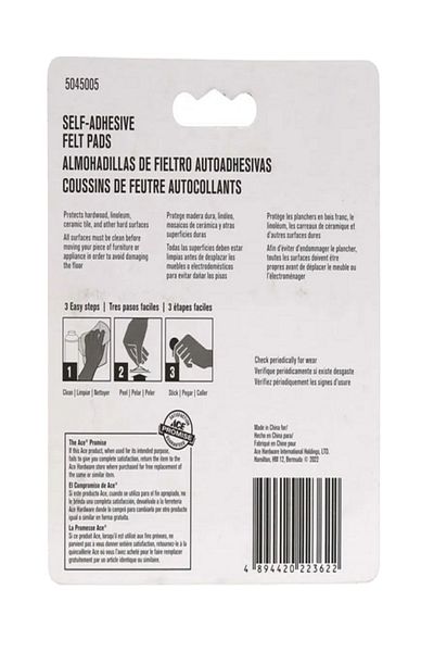 ACE 8-Piece Self-Adhesive Heavy-Duty Easy Installing Protective Felt Pads