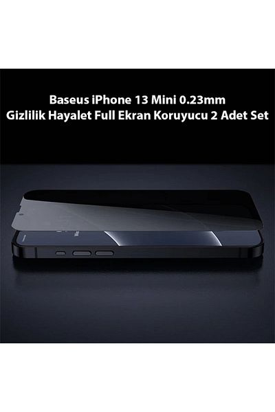 CepteToptan مجموعة واقي شاشة كامل لهاتف iPhone 13 Mini 0.23mm Privacy Ghost - قطعتين - (1903) - MKİ6429-7376