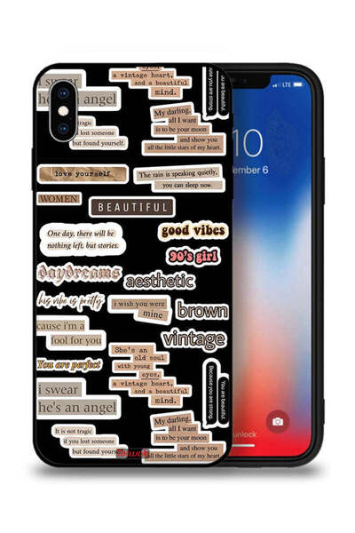 Tolwak جراب حماية لجهاز Apple iPhone XS Max بملصقات اقتباسات جميلة