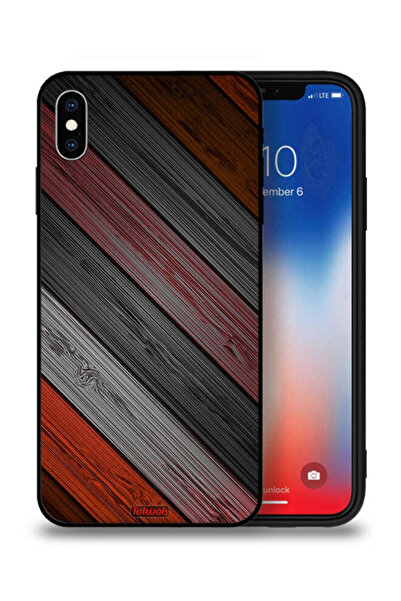 Tolwak غطاء حماية لجهاز Apple iPhone XS بنمط خشبي ملون