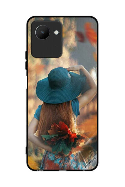 Covernex غطاء حماية لهاتف Realme C30s بطبعة فتاة قبعة تخفي أوراق الحب
