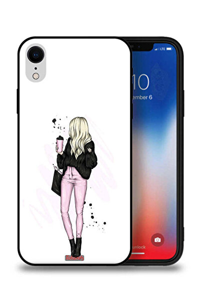 Tolwak جراب حماية لجهاز iPhone XR من Apple، صورة فتاة تحمل كوب قهوة