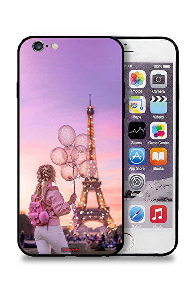 Tolwak غطاء حماية لهاتف Apple iPhone 6/6s عليه صورة فتاة تحمل بالونات