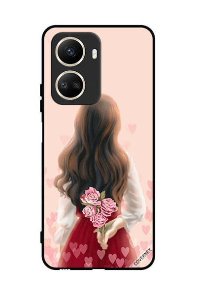 Covernex غطاء حماية لهاتف هواوي نوفا 10 إس إي - فتاة تخفي أزهارًا