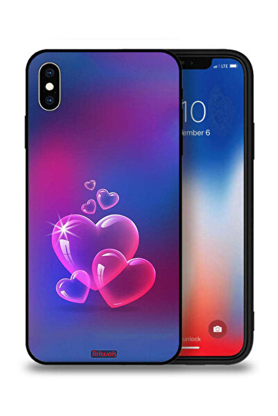 Tolwak غطاء حماية Apple iPhone XS Max برسومات قلوب مائية