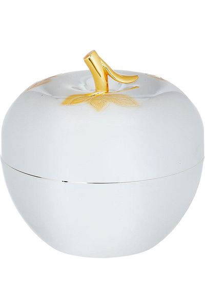 Alsaif Gallery Silver Stainless Steel Date Holder - Apple Shaped with Lid