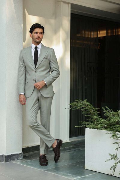 AEK FIORE Men's Gray Suit