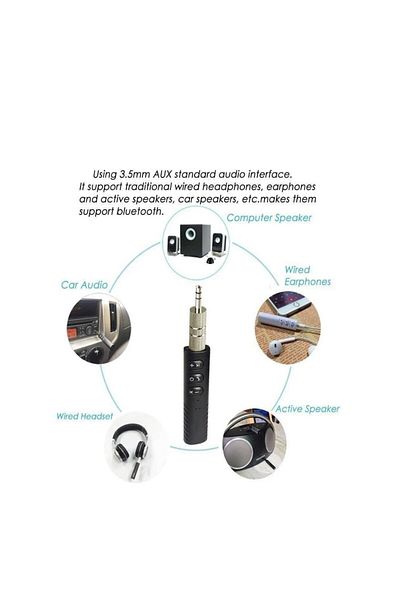 HooToo HOTO Bluetooth Car Kit - Small, Supports Calls and Voice Control, Compatible with All AUX Devices