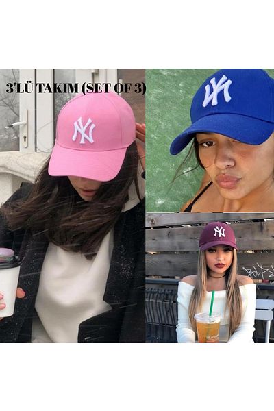 Wearflawless Sports Hat Adjustable Unisex 3-Piece Ny Hat Set