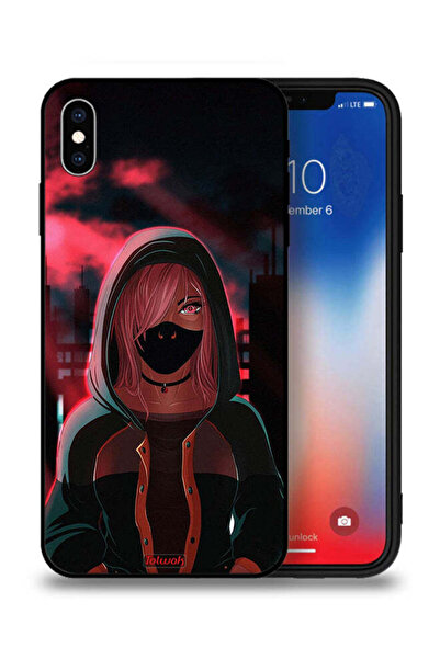 Tolwak جراب حماية لجهاز Apple iPhone XS Max بتصميم فتاة ترتدي قناعًا