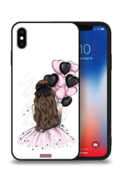 Tolwak غطاء حماية لهاتف Apple iPhone XS Max يحمل صورة فتاة تحمل بالونات