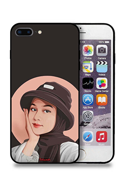 Tolwak جراب حماية لهاتف Apple iPhone 8 Plus بتصميم فتاة قبعة لطيفة ورسم فني