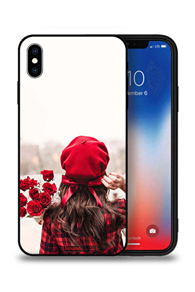 Tolwak Apple iPhone XS Protective Case Holding Flowers