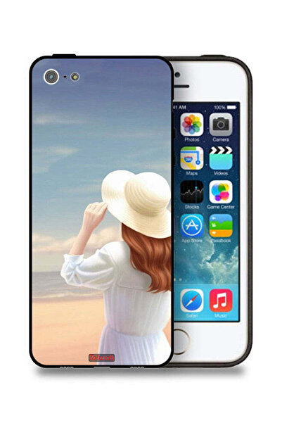 Tolwak غطاء حماية لهاتف Apple iPhone 5/5s/SE بتصميم فتاة واقفة