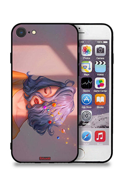 Tolwak جراب حماية من Apple iPhone SE (2022) برسومات فتاة وفضاء