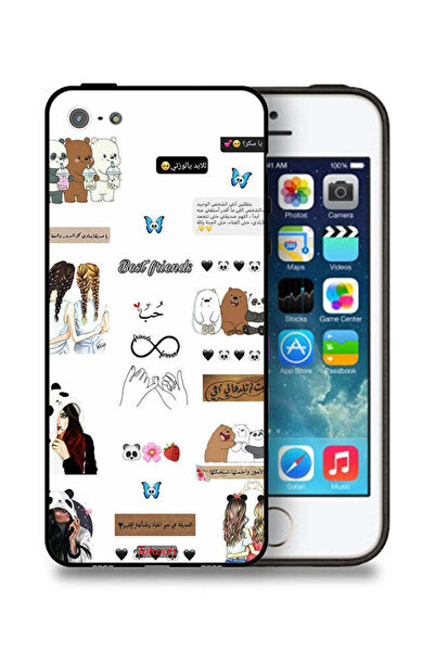 Tolwak غطاء حماية لجهاز Apple iPhone 5/5s/SE مع اقتباسات وملصقات باللغة العربية