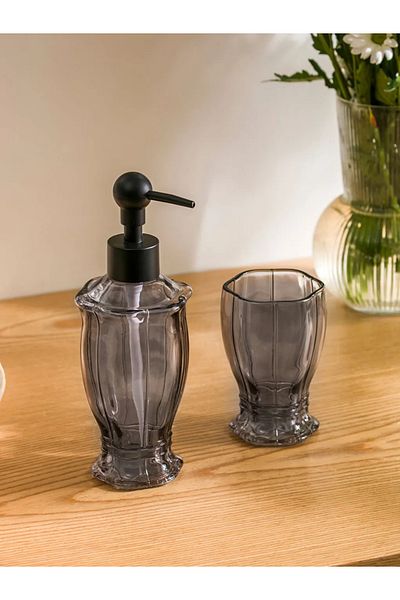 LC Waikiki Σετ μπάνιου από γυαλί Anthracite 2 τεμ