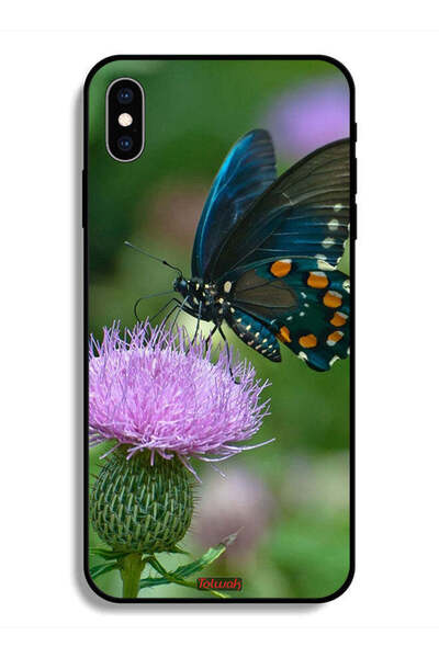 Tolwak جراب واقٍ لهاتف Apple iPhone X بتصميم فراشة تجلس على زهرة