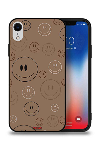 Tolwak جراب حماية لجهاز Apple iPhone XR بنقشة وجوه مبتسمة