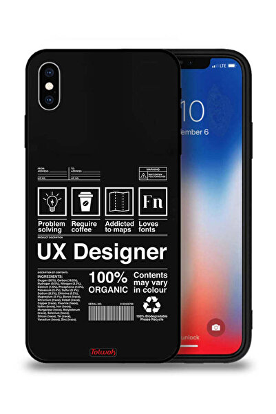 Tolwak جراب حماية لجهاز Apple iPhone XS Max، ملصق مصمم تجربة المستخدم