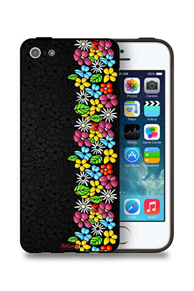 Tolwak غطاء حماية لجهاز Apple iPhone 5/5s/SE من Flowers Line