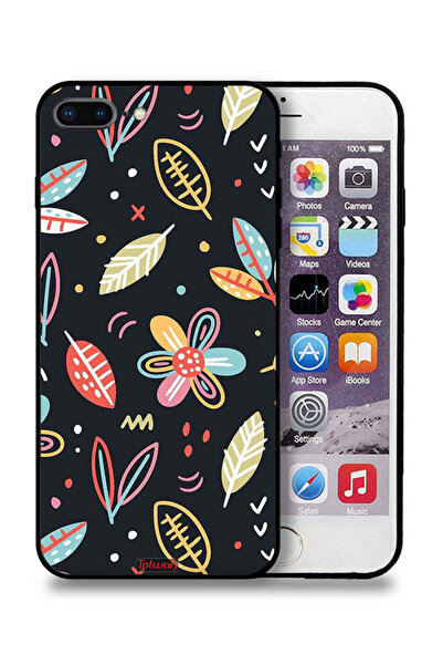 Tolwak غطاء حماية لجهاز آيفون 7 بلس من آبل، زهور وأوراق، فن تجريدي