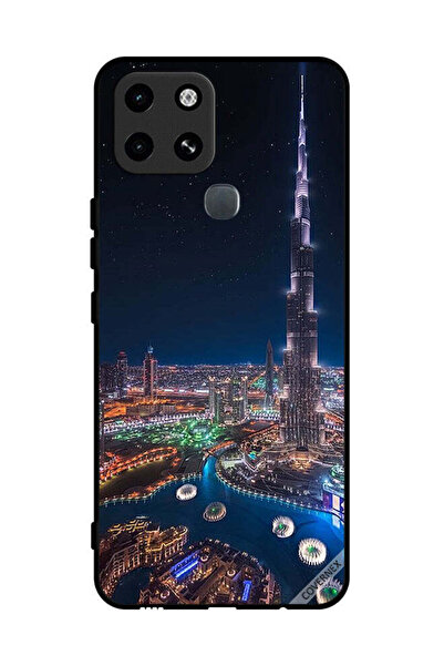 Covernex غطاء حماية لهاتف إنفينيكس سمارت 6 - منظر ليلي لوسط المدينة