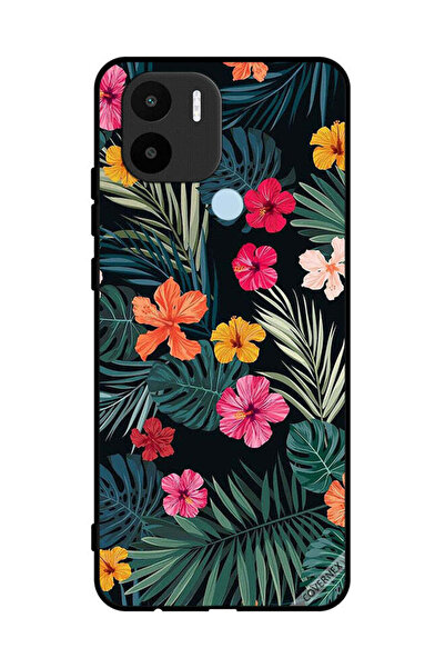 Covernex غطاء حماية لهاتف شاومي ريدمي A1 بلس - زهور متعددة الألوان وريش أخضر ...