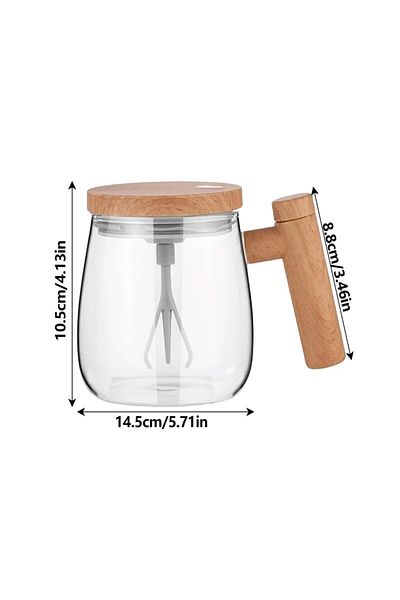 wei inox Cana pentru cafea, cu mixer, electrica, sticla/lemn, 400 ml
