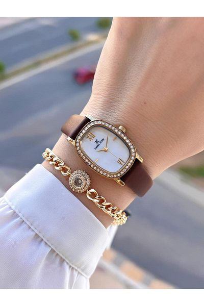 Daniel Klein Leather Cord 30 Mt Water Resistant 2 Years Warranty Women Wrist Watch+Bracelet Bfg13943.3