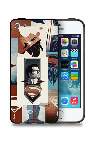 Tolwak غطاء حماية لجهاز Apple iPhone 5/5s/SE برسومات سوبرمان