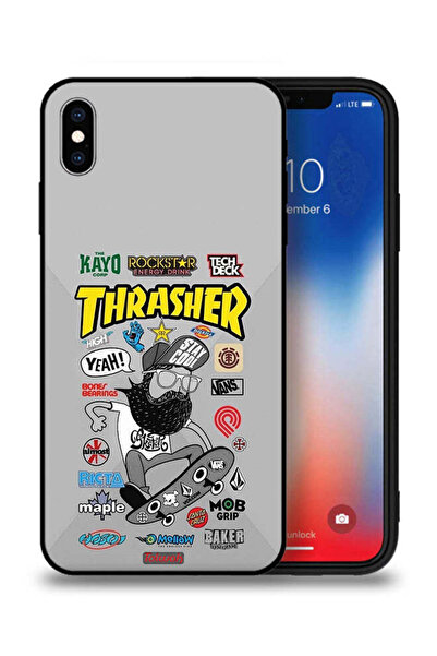 Tolwak غطاء حماية لجهاز Apple iPhone XS ملصق Thrasher