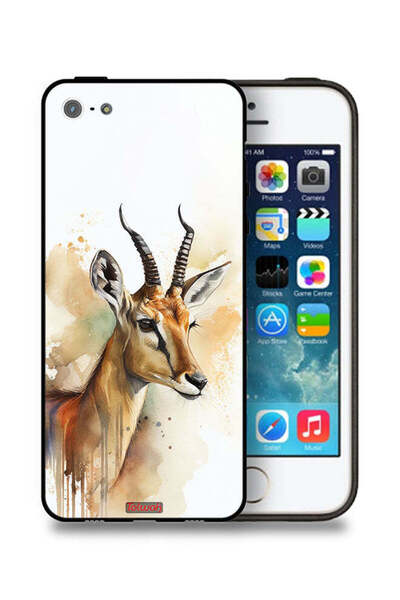 Tolwak غطاء حماية لجهاز Apple iPhone 5/5s/SE برسومات فن تجريدي للغزلان