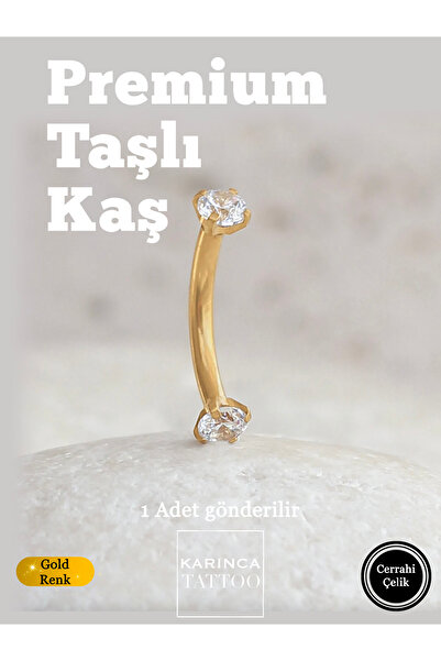 Karınca Piercing Premium Taşlı Piercing Gold veya Gümüş Kaş Banana Bell Rook Conch Helix Smiley Septum Nipple Kulak