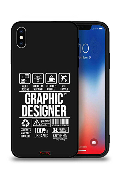 Tolwak جراب حماية لجهاز Apple iPhone XS - ملصق مصمم جرافيكي